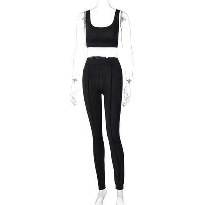 Women's Ribbed Yoga Workout Set for Autumn/Winter